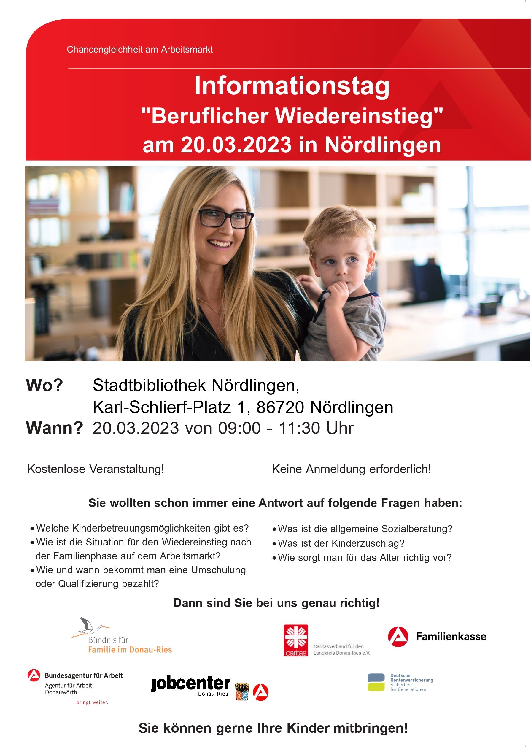Beruflicher Wiedereinstieg, Infoveranstaltung in Nördlingen am 20.03.2023